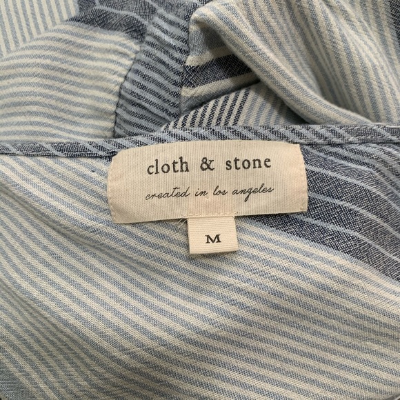 NWOT CLOTH & STONE Open-Back Stripe Linen Jumpsuit - Picture 13 of 13